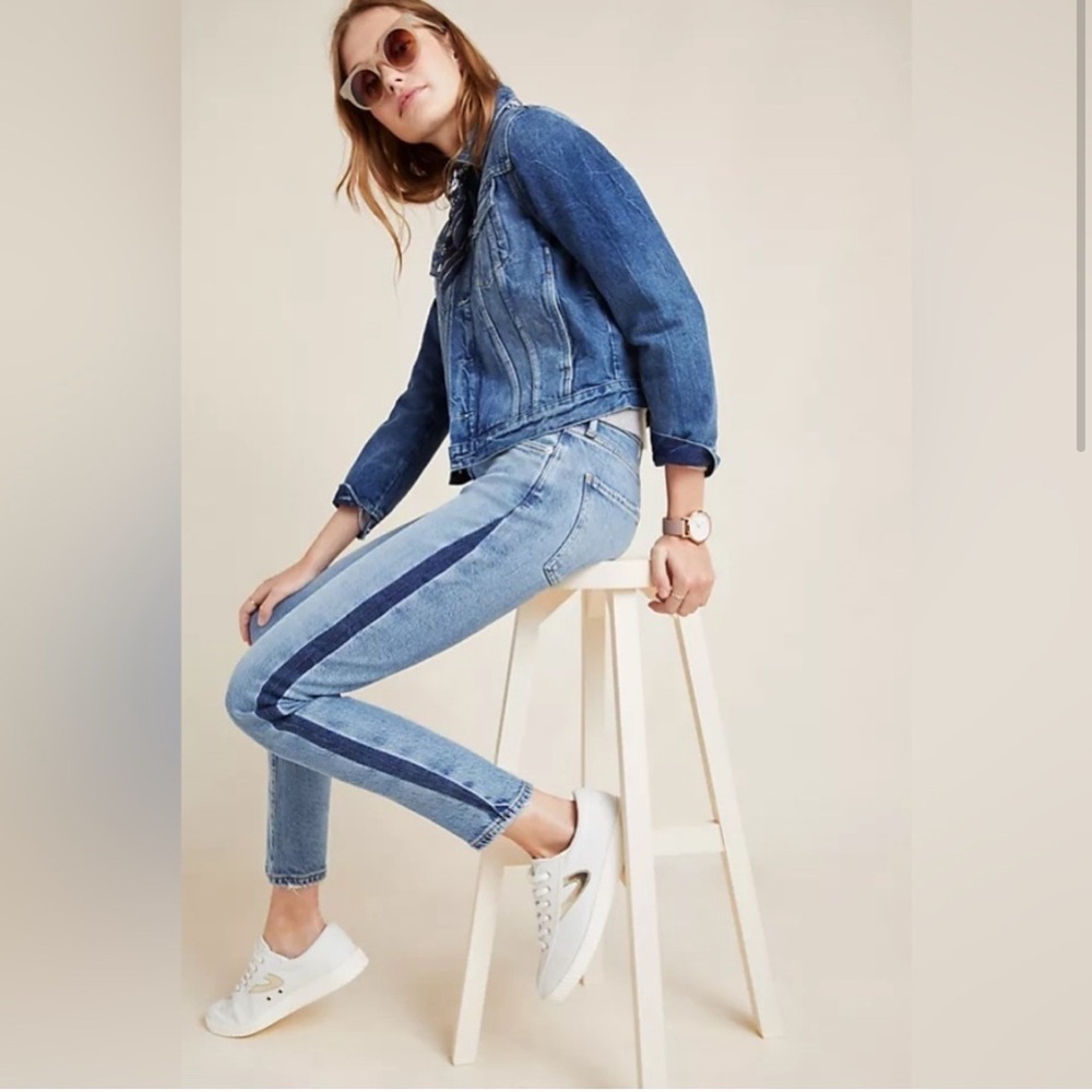 Agolde Two-Tone Blue ´Toni’ Skinny Jeans in 26